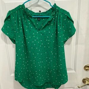 41 Hawthorn Emerald Polka Dot Blouse